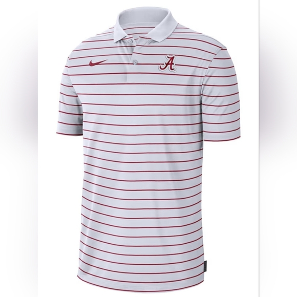 NEW Nike Alabama Crimson Tide Mens DriFIT Victory Stripe Short Sleeve Polo's - Picture 3 of 16
